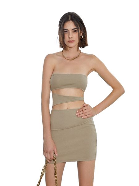 cut out waist bodycon dress m4tw#, Black;gray 
cut out waist bodycon dress m4tw#, Black;gray