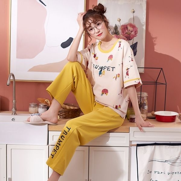 women pajamas spring summer pyjamas set short sleeve sleepwear pijama pajama suit female homewear night suit y200425, Black;red
women pajamas spring summer pyjamas set short sleeve sleepwear pijama pajama suit female homewear night suit y200425, Black;red
