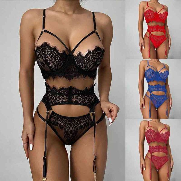 3pcs lingerie set women' fashion lace lingerie underwear sleepwear g-string pajamas garter bandage erotic product w220318, Red;black
3pcs lingerie set women' fashion lace lingerie underwear sleepwear g-string pajamas garter bandage erotic product w220318, Red;black