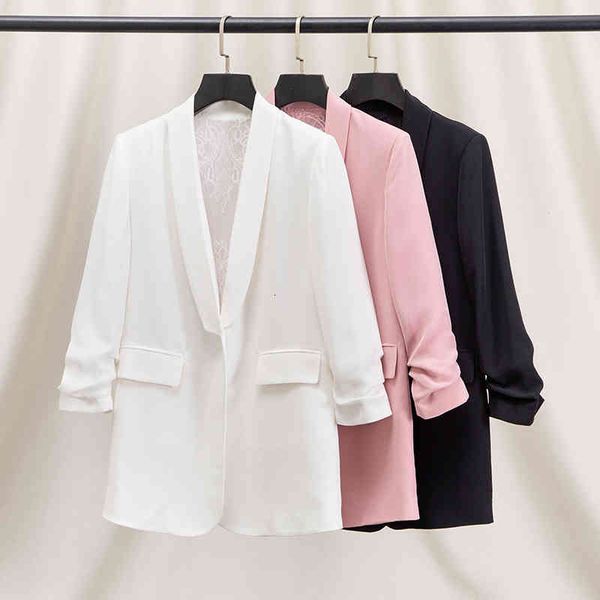 women's suits blazers green fruit collar 7 4 sleeve triacetic acid satin suit coat women's summer thin style high-end small pink, White;black
women's suits blazers green fruit collar 7 4 sleeve triacetic acid satin suit coat women's summer thin style high-end small pink, White;black