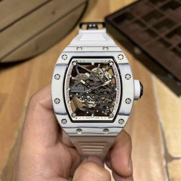 business leisure richa milles carbon fiber white personalized hollowed out mens automatic mechanical watch tape trendy men, Slivery;brown
business leisure richa milles carbon fiber white personalized hollowed out mens automatic mechanical watch tape trendy men, Slivery;brown