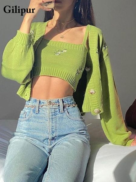 cardigan sweater for women 2 piece sets with crop fashion short coat y2k blouse long sleeve green knitted sweater female 220514, White
cardigan sweater for women 2 piece sets with crop fashion short coat y2k blouse long sleeve green knitted sweater female 220514, White