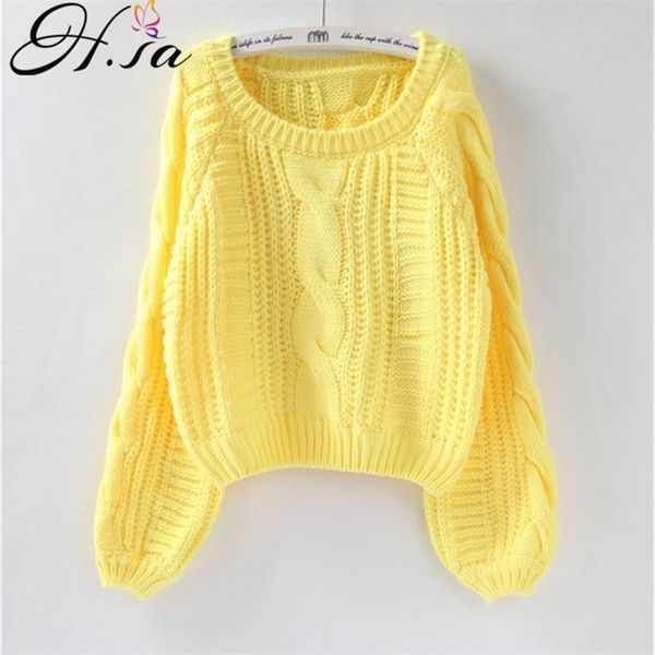 h sa roupas femininas women pull sweaters 2020 new yellow sweater jumpers candy color harajuku chic short sweater twisted pull lj200815, White;black
h sa roupas femininas women pull sweaters 2020 new yellow sweater jumpers candy color harajuku chic short sweater twisted pull lj200815, White;black