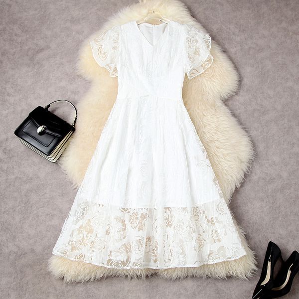 2022 summer ruffle mid-calf dressv neck white / yellow floral print tulle jacquard short sleeve panelled elegant casual dresses 22l256013, Black;gray
2022 summer ruffle mid-calf dressv neck white / yellow floral print tulle jacquard short sleeve panelled elegant casual dresses 22l256013, Black;gray