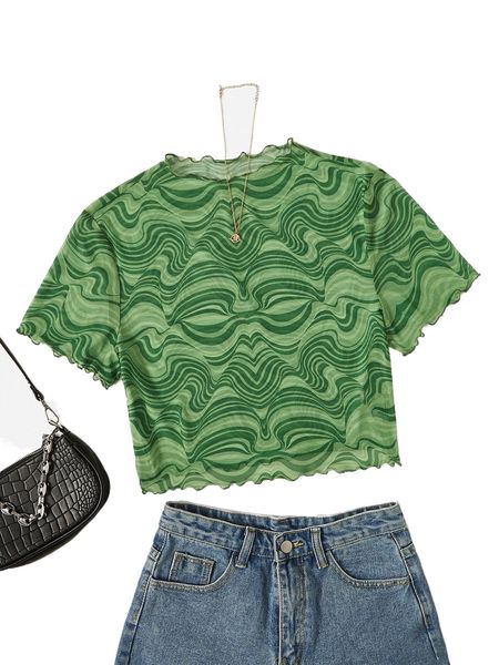 plus allover print lettuce trim mesh 14rl#, Black 
plus allover print lettuce trim mesh 14rl#, Black