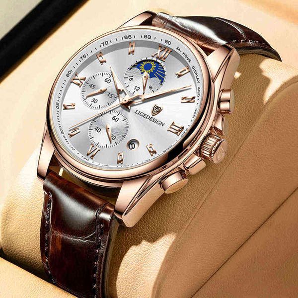 wristwatches 2022 new mens watches brand luxury genuine leather casual quartz sport waterproof clock relogio masculino 220723, Slivery;brown
wristwatches 2022 new mens watches brand luxury genuine leather casual quartz sport waterproof clock relogio masculino 220723, Slivery;brown