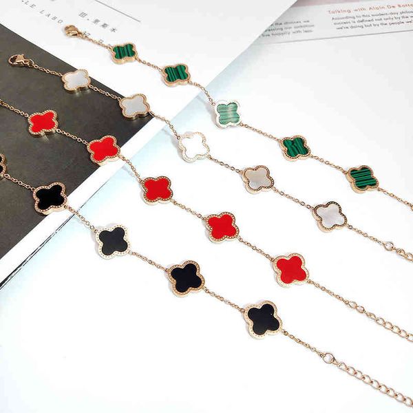lucky four leaf flower korean fashion temperament simple bracelet rose gold colorfast titanium steel bracelet, Black
lucky four leaf flower korean fashion temperament simple bracelet rose gold colorfast titanium steel bracelet, Black