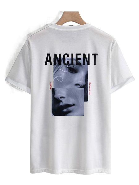 men figure & letter graphic tee t5tn#, White;black