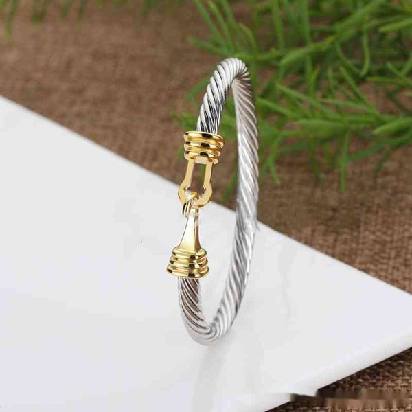 

Designer Dy Bracelet Luxury Twisted Pearl Head Women Fashion Versatile Twist Bracelets Jewelry Platinum Plated Wedding Gifts 5MM 4MM Thick Christmas gift jewelry