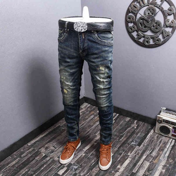men's jeans street fashion men slim fit small feet holes casual elastic jeans youth jeans pants 31pu, Blue
men's jeans street fashion men slim fit small feet holes casual elastic jeans youth jeans pants 31pu, Blue