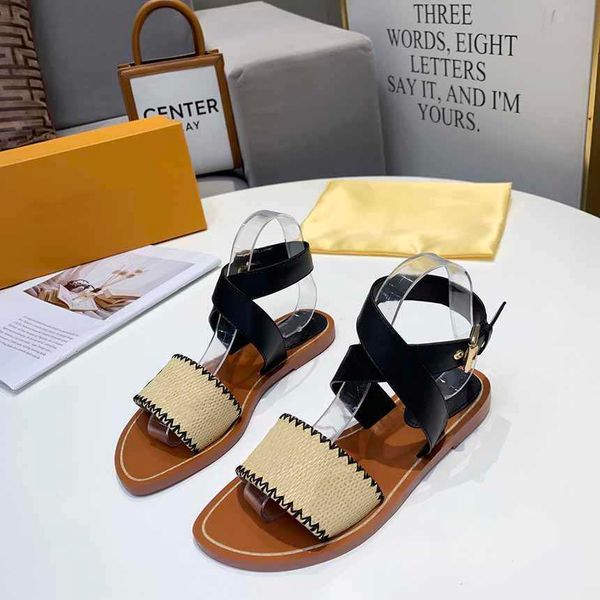 designer pp grass sandals ankle cross leather lace up women's beach sandals slippers classic embroidery print flat shoes sbc, Black
designer pp grass sandals ankle cross leather lace up women's beach sandals slippers classic embroidery print flat shoes sbc, Black