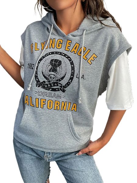 eagle & letter graphic drawstring hoodie without tee q20a#, Black
eagle & letter graphic drawstring hoodie without tee q20a#, Black