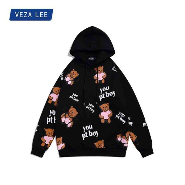 veza x sg men's clothing autumn and winter couple's jacket bear full print plush loose hooded sweater men, Black
veza x sg men's clothing autumn and winter couple's jacket bear full print plush loose hooded sweater men, Black