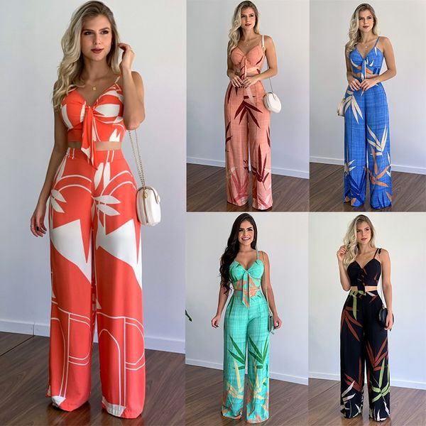 women's two piece pants women casual suit summer new v-neck short vest high waist printed wide leg pants two-piece set, White
women's two piece pants women casual suit summer new v-neck short vest high waist printed wide leg pants two-piece set, White
