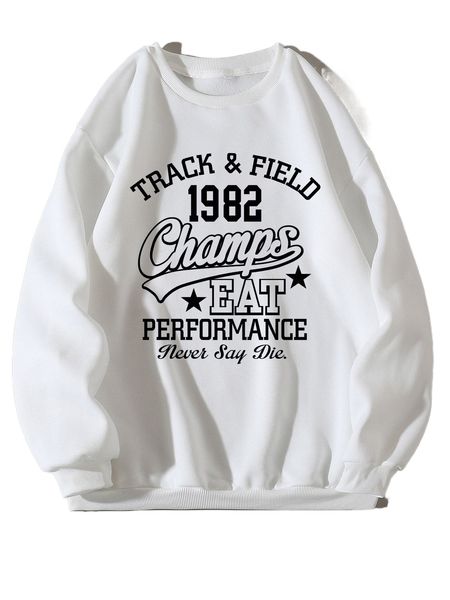 star & slogan graphic thermal pullover r9uh#, Black