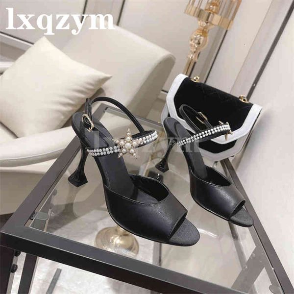 dress shoes spring summer peep toe sandals for women pearl decor genuine leather high heels design lady, Black
dress shoes spring summer peep toe sandals for women pearl decor genuine leather high heels design lady, Black