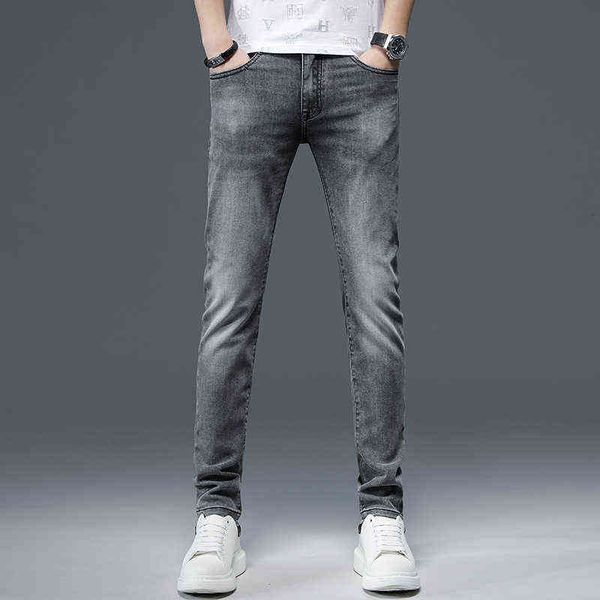 spring 2022 and summer men's light color boutique simple medium waist micro elastic small straight jeans38su, Blue
spring 2022 and summer men's light color boutique simple medium waist micro elastic small straight jeans38su, Blue