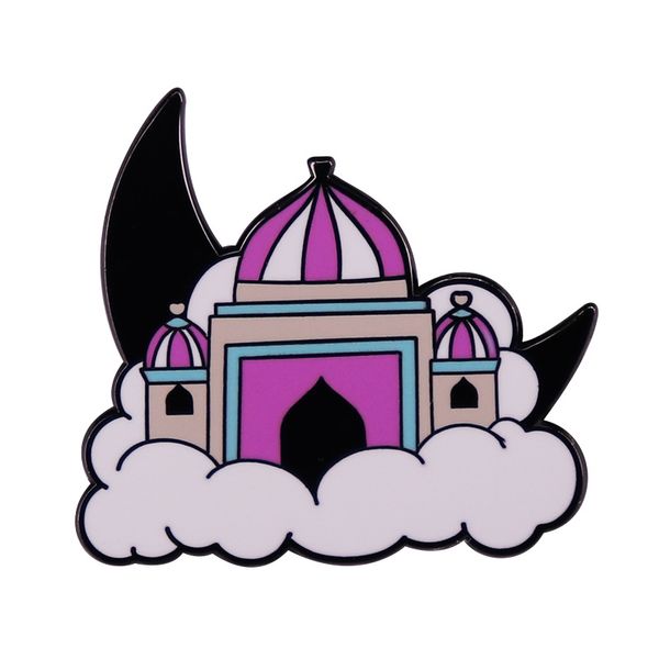 magic cresent moon pastle palace enamel pin brooch fantasy fairytale castle in the clouds badge perfect addition collection, Blue 
magic cresent moon pastle palace enamel pin brooch fantasy fairytale castle in the clouds badge perfect addition collection, Blue