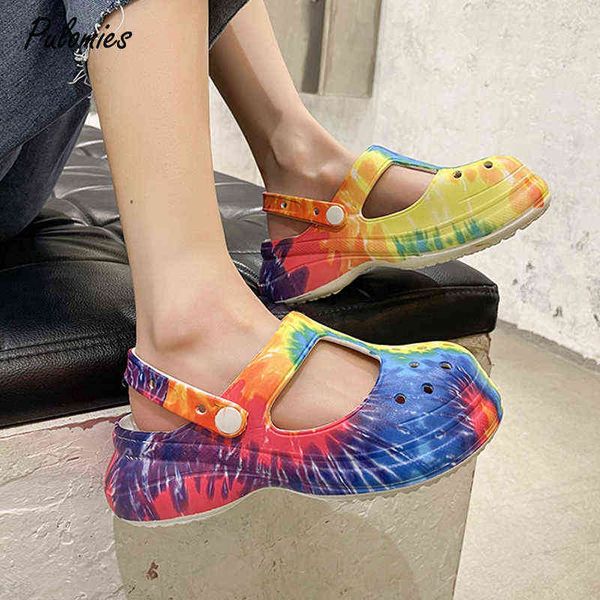 zomer vrouwen schoenen klompen rainbow tie dye dikke zool tuin strand sandalen slippers licht platform voor 220611, Black
zomer vrouwen schoenen klompen rainbow tie dye dikke zool tuin strand sandalen slippers licht platform voor 220611, Black