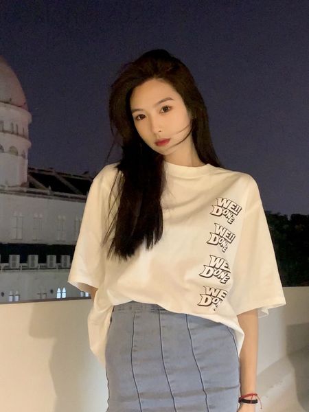 women's t-shirt designer we11 22ss early spring irregular bullet screen letter printed short sleeves on the chest 5lpk, White
women's t-shirt designer we11 22ss early spring irregular bullet screen letter printed short sleeves on the chest 5lpk, White