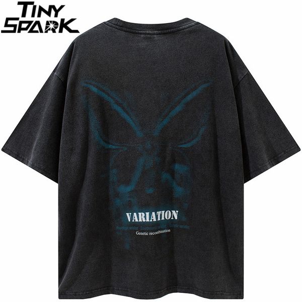 men hip hop harajuku washed t-shirt streetwear butterfly letter printed tshirt summer short sleeve tees cotton loose 220427, White;black
men hip hop harajuku washed t-shirt streetwear butterfly letter printed tshirt summer short sleeve tees cotton loose 220427, White;black