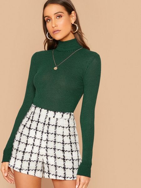 turtle neck rib knit solid y6bb#, White 
turtle neck rib knit solid y6bb#, White