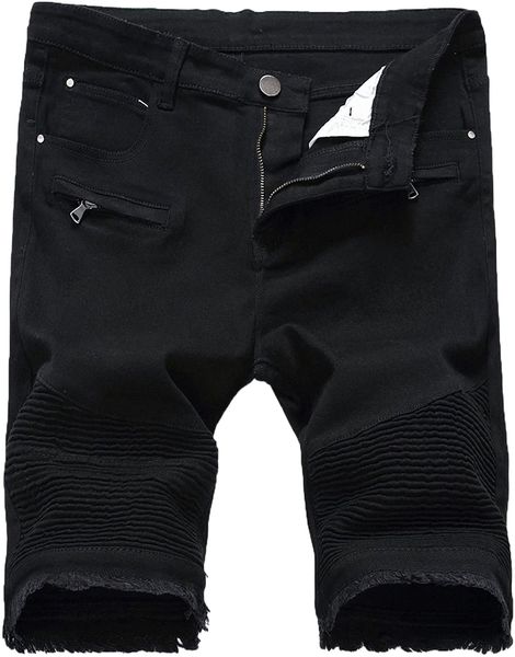 short jeans for men ripped hole stylish wrinkle slim denim shorts summer classic casual jean moto shorts e0st#, White;black
short jeans for men ripped hole stylish wrinkle slim denim shorts summer classic casual jean moto shorts e0st#, White;black