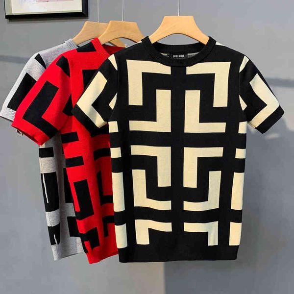 2022 summer striped sleeve spring autumn korean slim men's fashion round neck knitted short t-shirt color bottoming shirt o-neck clothe, White;black
2022 summer striped sleeve spring autumn korean slim men's fashion round neck knitted short t-shirt color bottoming shirt o-neck clothe, White;black