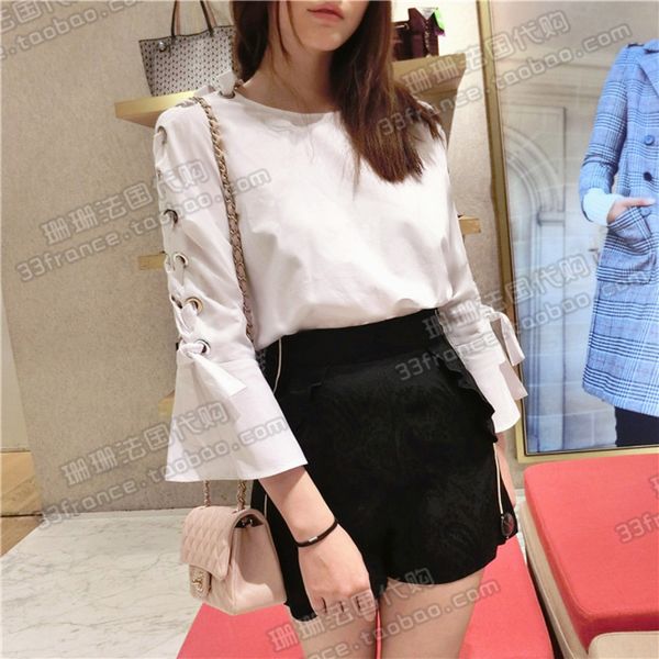 women's polos spring / summer celebrity style chic design len, White 
women's polos spring / summer celebrity style chic design len, White