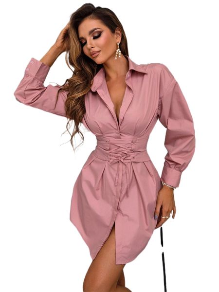 joyfunear lace up front drop shoulder shirt dress q3nn#, Black;gray
joyfunear lace up front drop shoulder shirt dress q3nn#, Black;gray