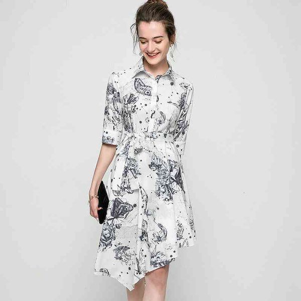 casual dresses summer european and american fashionable women's dress lapel middle sleeve single breasted ink printing irregular skirt, Black;gray
casual dresses summer european and american fashionable women's dress lapel middle sleeve single breasted ink printing irregular skirt, Black;gray