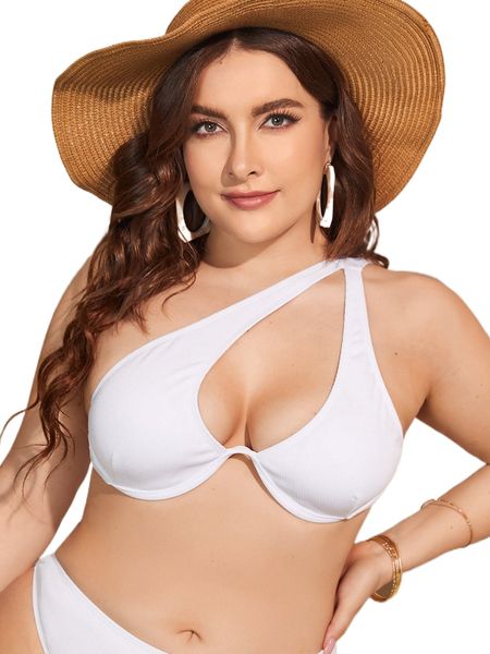 plus one shoulder underwire bikini o8bw#, Black 
plus one shoulder underwire bikini o8bw#, Black