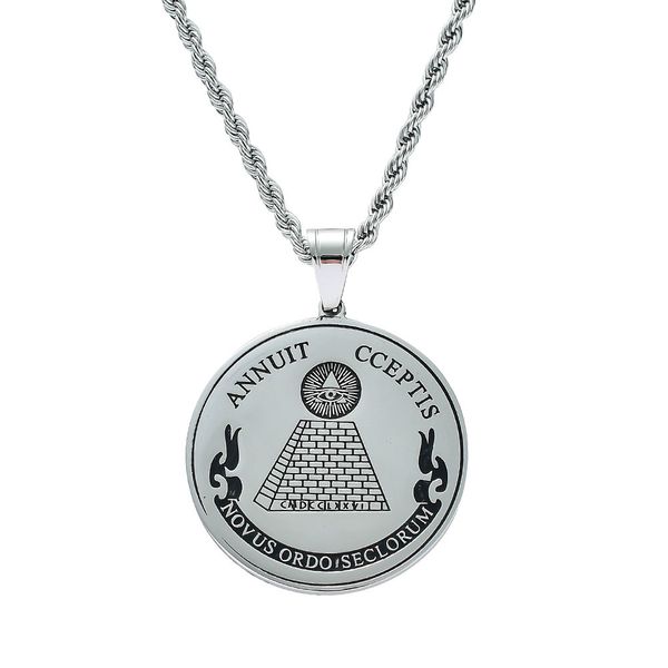 pendant necklaces novus ordo secloru masonic round pendants illuminati pyramid gold men hip hop rapper jewelry, Silver
pendant necklaces novus ordo secloru masonic round pendants illuminati pyramid gold men hip hop rapper jewelry, Silver
