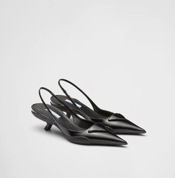 designer heels women dress shoes luxury triangle logo brushed leather slingback pumps pointed toes comma heel eu34-40 with box dresses, Black
designer heels women dress shoes luxury triangle logo brushed leather slingback pumps pointed toes comma heel eu34-40 with box dresses, Black