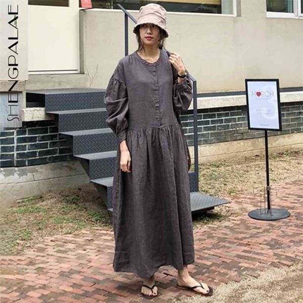shengpllae minimalist cotton linen dress women s spring round neck loose single breasted long sleeve mid calf dresses 210427, Black;gray
shengpllae minimalist cotton linen dress women s spring round neck loose single breasted long sleeve mid calf dresses 210427, Black;gray