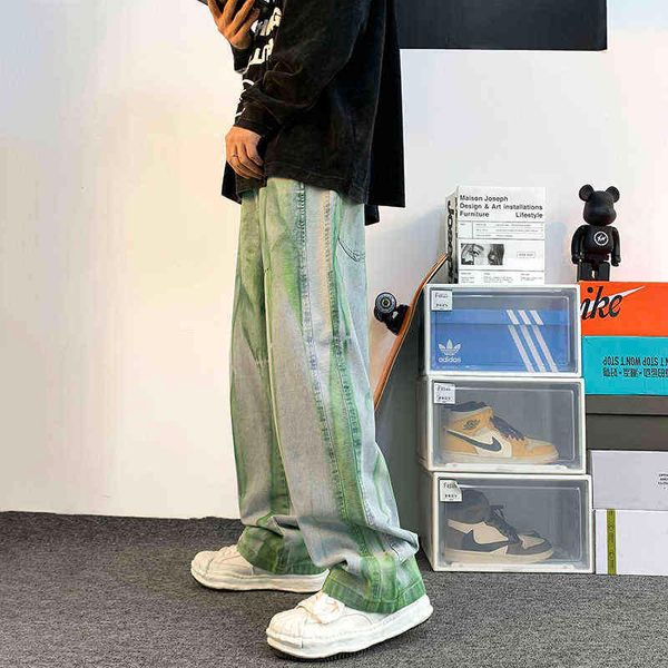tie-dye wide-leg jeans loose washed casual mopping denim overalls street trend hip-hop straight men's trousers four seasons t220726, Blue
tie-dye wide-leg jeans loose washed casual mopping denim overalls street trend hip-hop straight men's trousers four seasons t220726, Blue