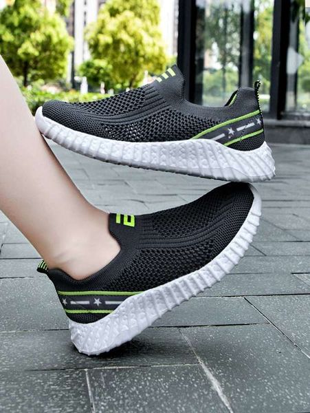 boys two tone graphic hollow out running shoes she, Black 
boys two tone graphic hollow out running shoes she, Black
