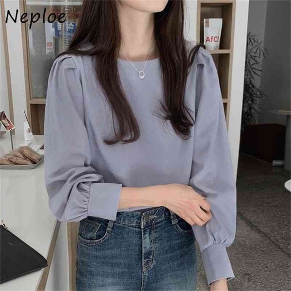 neploe spring new women blouse korean style simple o-neck sweet fashion shirts solid color all-match casual femme blusas 210412, White
neploe spring new women blouse korean style simple o-neck sweet fashion shirts solid color all-match casual femme blusas 210412, White