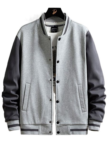 men colorblock striped trim slant pockets bomber jacket without pullover x1cb#, Black;brown
men colorblock striped trim slant pockets bomber jacket without pullover x1cb#, Black;brown