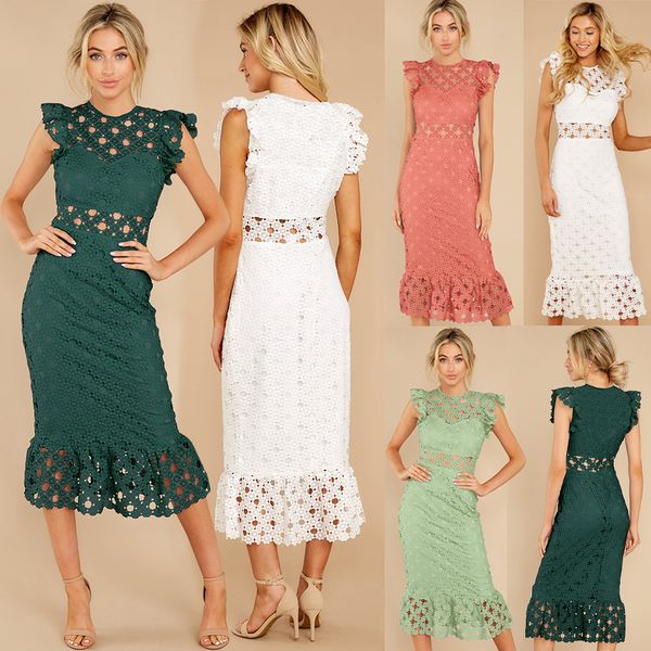 2022 spring and summer new dress large size lace sheath dress european american and french style formal dress, White;black
2022 spring and summer new dress large size lace sheath dress european american and french style formal dress, White;black