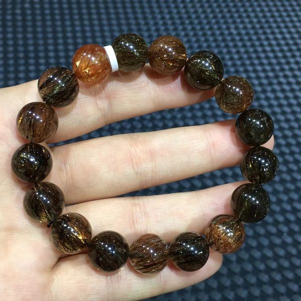 natural black gold super seven 7 rutilated bracelet 12.8mm clear round beads women men stretch brazil aaaaaa, Silver
natural black gold super seven 7 rutilated bracelet 12.8mm clear round beads women men stretch brazil aaaaaa, Silver