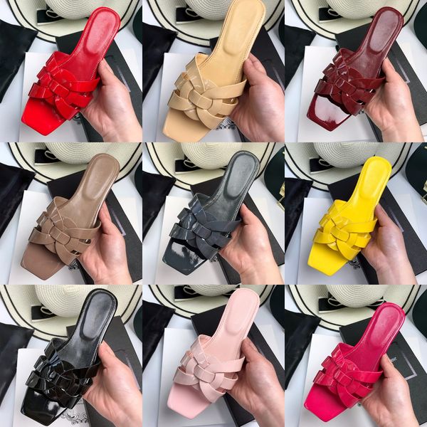 luxury ups tribute flat sole sandals woven patent leather women sandals slides slipper slip on mules square toe shoes lady outdoor party dre, Black
luxury ups tribute flat sole sandals woven patent leather women sandals slides slipper slip on mules square toe shoes lady outdoor party dre, Black