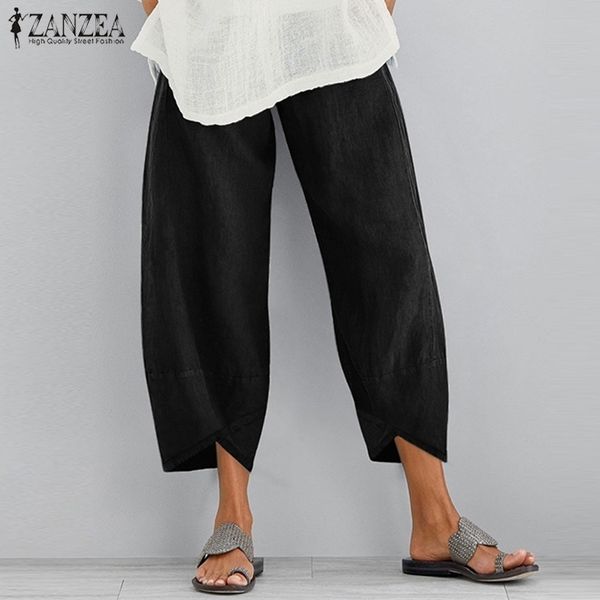 vintage women cotton linen wide leg pants zanzea female asymmetric trousers ladies casual loose pockets elastic waist pants y200114, Black;white
vintage women cotton linen wide leg pants zanzea female asymmetric trousers ladies casual loose pockets elastic waist pants y200114, Black;white