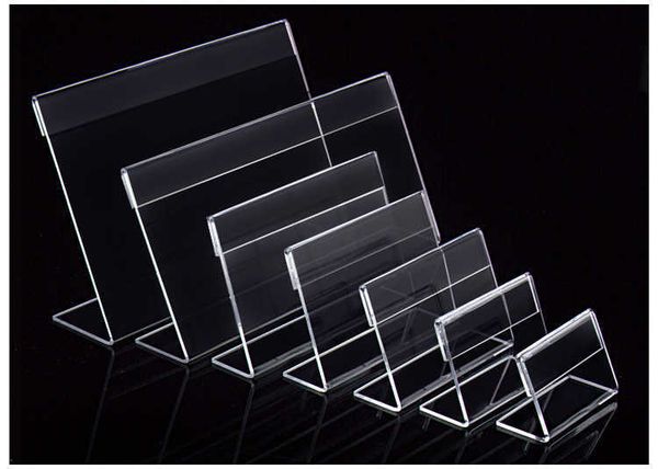 various smaller size t1.3mm clear acrylic plastic sign display paper label card price tag holder l shaped stand horizontal on table 50pcs
various smaller size t1.3mm clear acrylic plastic sign display paper label card price tag holder l shaped stand horizontal on table 50pcs
