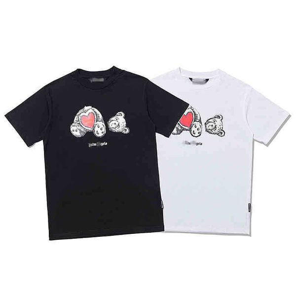 chao brand palms angels red love decapitated bear teddy print short sleeve t-shirt for men and women, White;black
chao brand palms angels red love decapitated bear teddy print short sleeve t-shirt for men and women, White;black