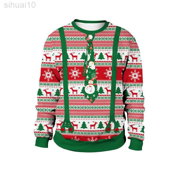 men women funny ugly christmas sweater xmas jumpers 3d christmas trees snowflakes snowman reindeer print holiday sweatshirt l220801, White;black
men women funny ugly christmas sweater xmas jumpers 3d christmas trees snowflakes snowman reindeer print holiday sweatshirt l220801, White;black