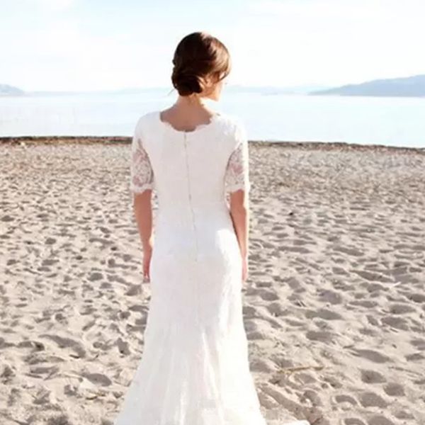 modest full lace wedding dresses with short sleeves for beach garden elegant brides sheath bridal gowns vestidos, White
modest full lace wedding dresses with short sleeves for beach garden elegant brides sheath bridal gowns vestidos, White