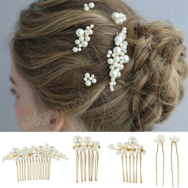 5pcs/set elegant pearls pin metal barrette hairpins bridal tiara hair clips hair accessories wedding hairstyle design tools, Golden;silver
5pcs/set elegant pearls pin metal barrette hairpins bridal tiara hair clips hair accessories wedding hairstyle design tools, Golden;silver