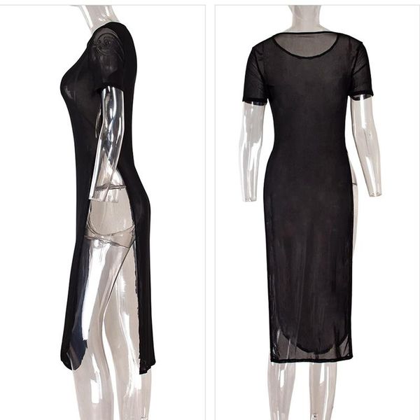 women's swimwear women outerwear dress summer long beach hollow out mesh net yarn perspective side split vestidos ladieswomen's, White;black
women's swimwear women outerwear dress summer long beach hollow out mesh net yarn perspective side split vestidos ladieswomen's, White;black