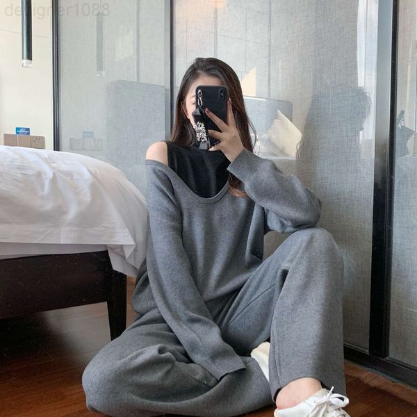 two piece dress designer autumn and winter high collar two-piece wool knitted casual sweater loose wide leg pants lazy inner suit female 4wk, White
two piece dress designer autumn and winter high collar two-piece wool knitted casual sweater loose wide leg pants lazy inner suit female 4wk, White